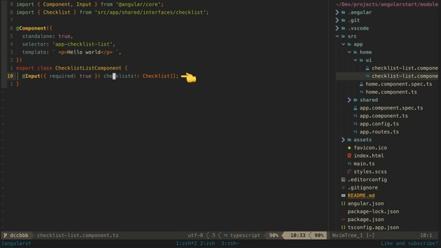set up this checklists input on the real component