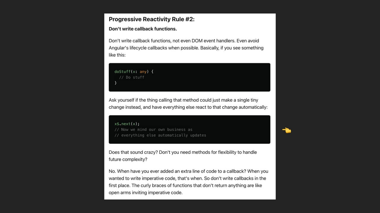 Progressive reactivity rule #2