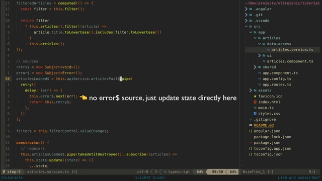 imperatively modifying the state as a result of data sources emitting