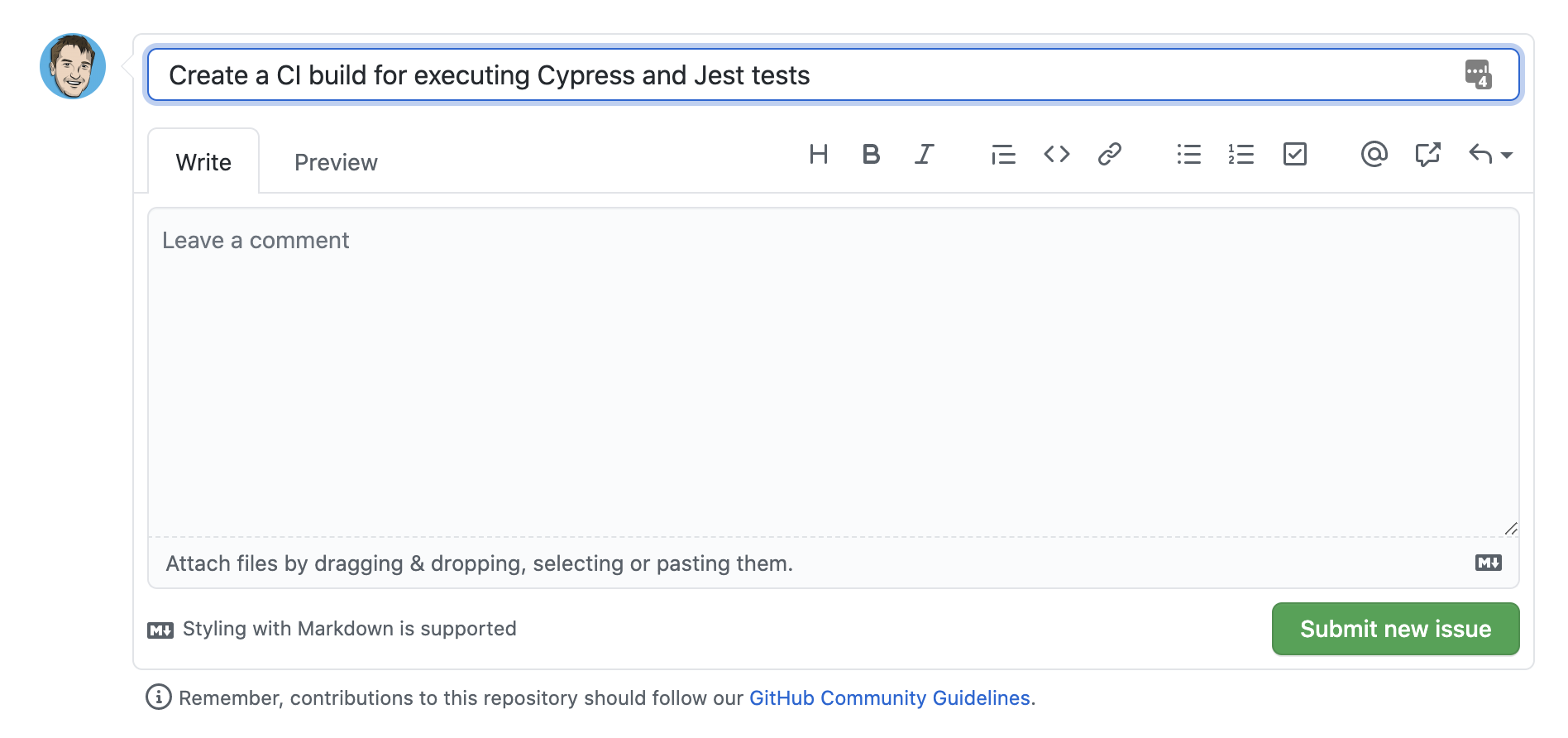 Creating an issue