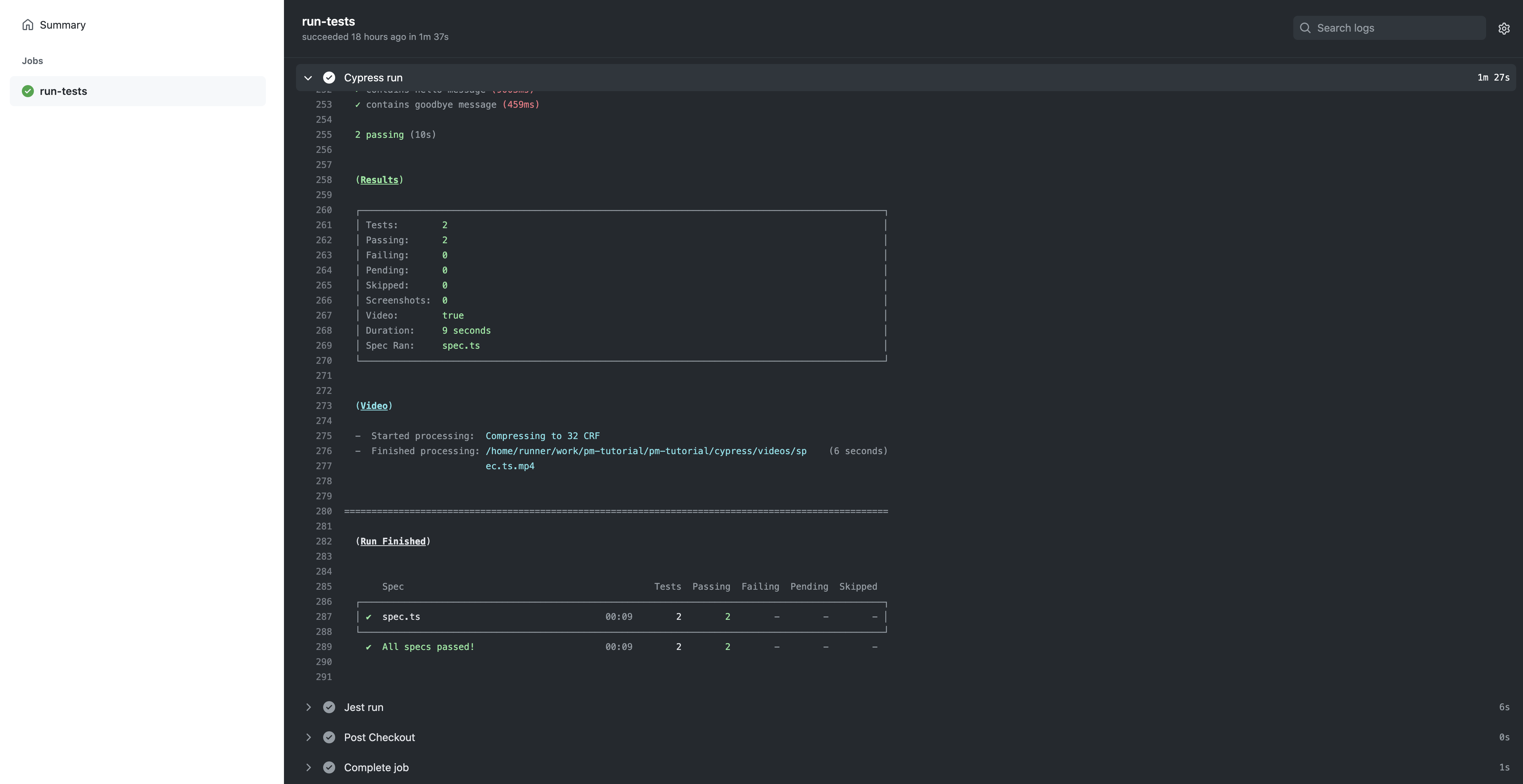 CI Job Step