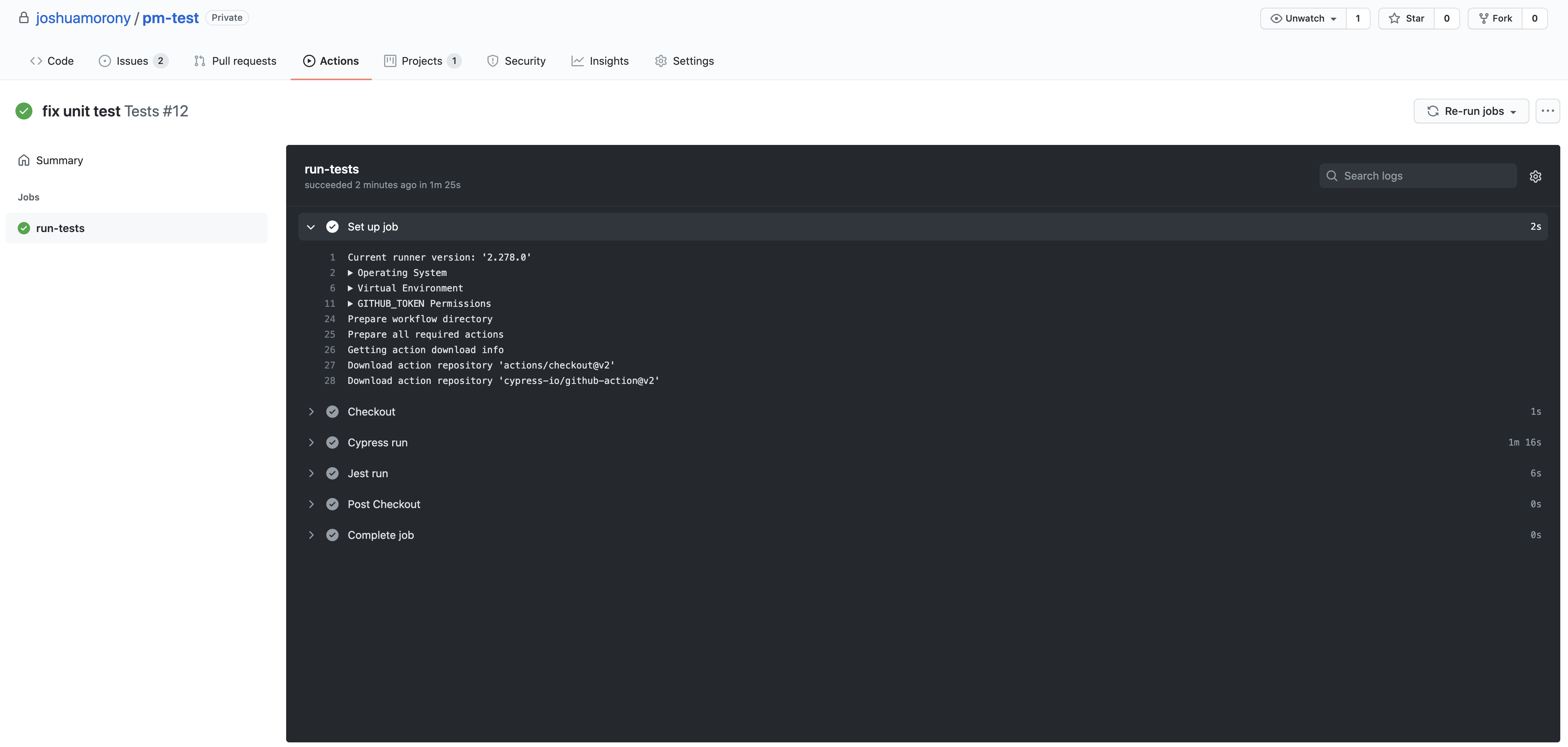 CI Job Steps