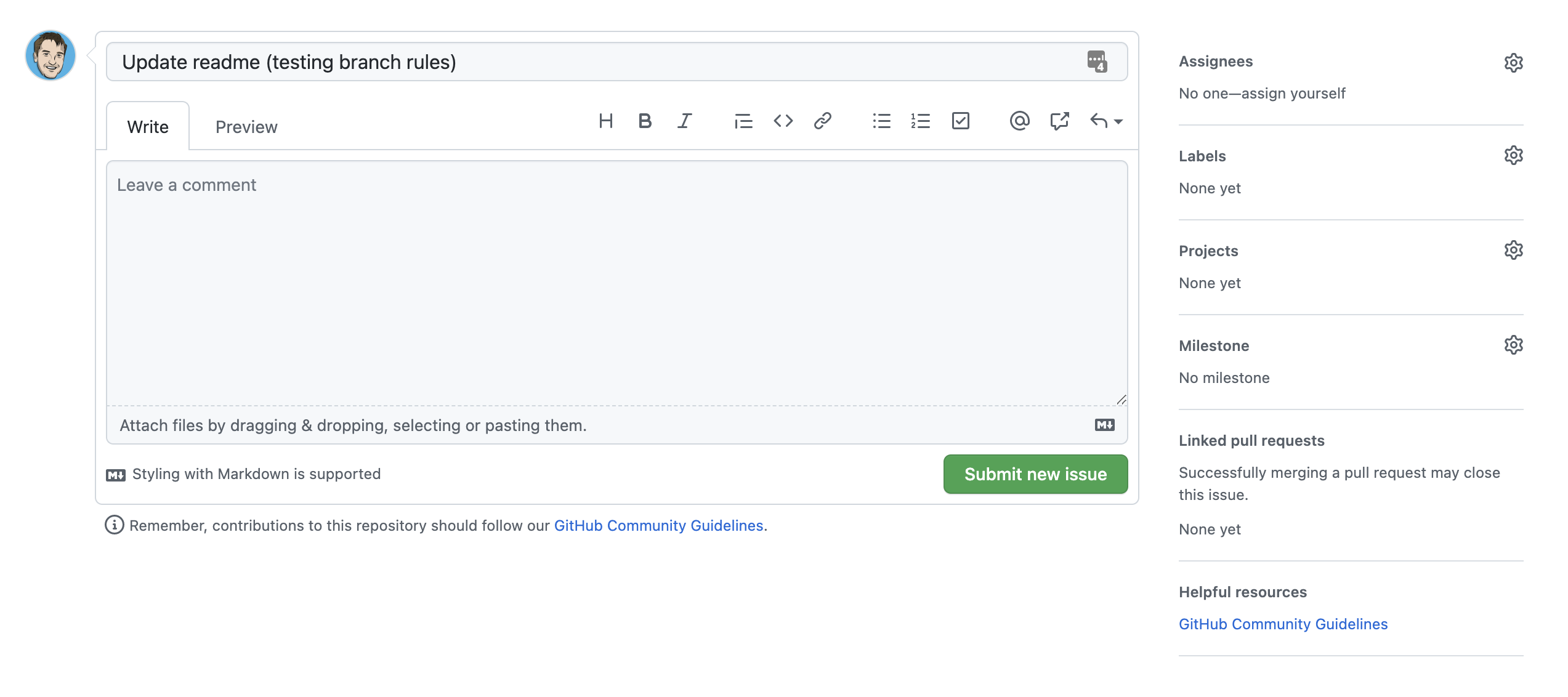Enabling branch protection rules in Github