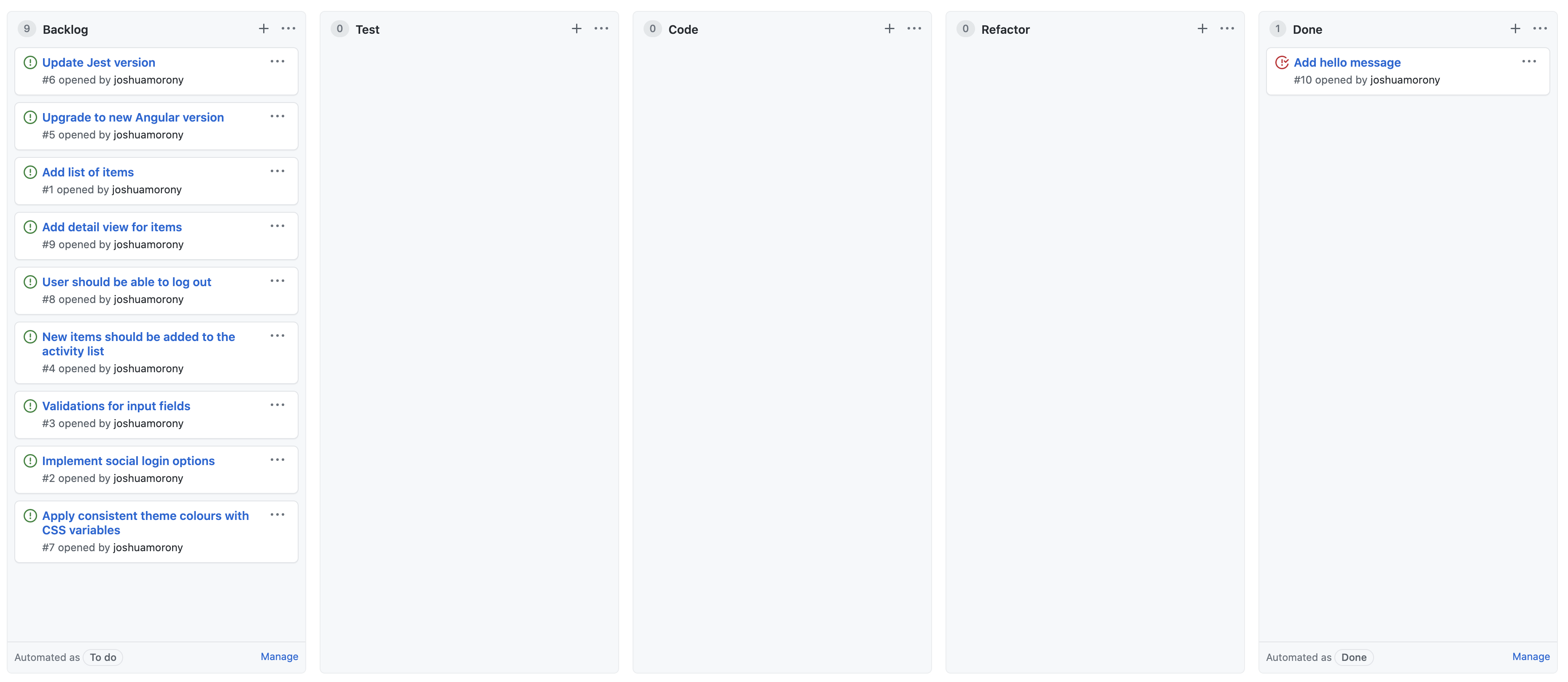 Kanban done column
