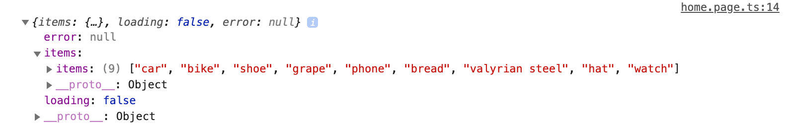 showing successful ngrx data load