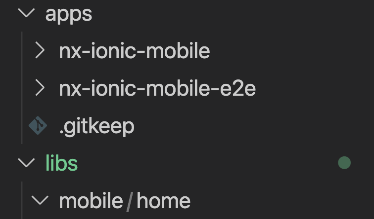 A home folder within a mobile folder