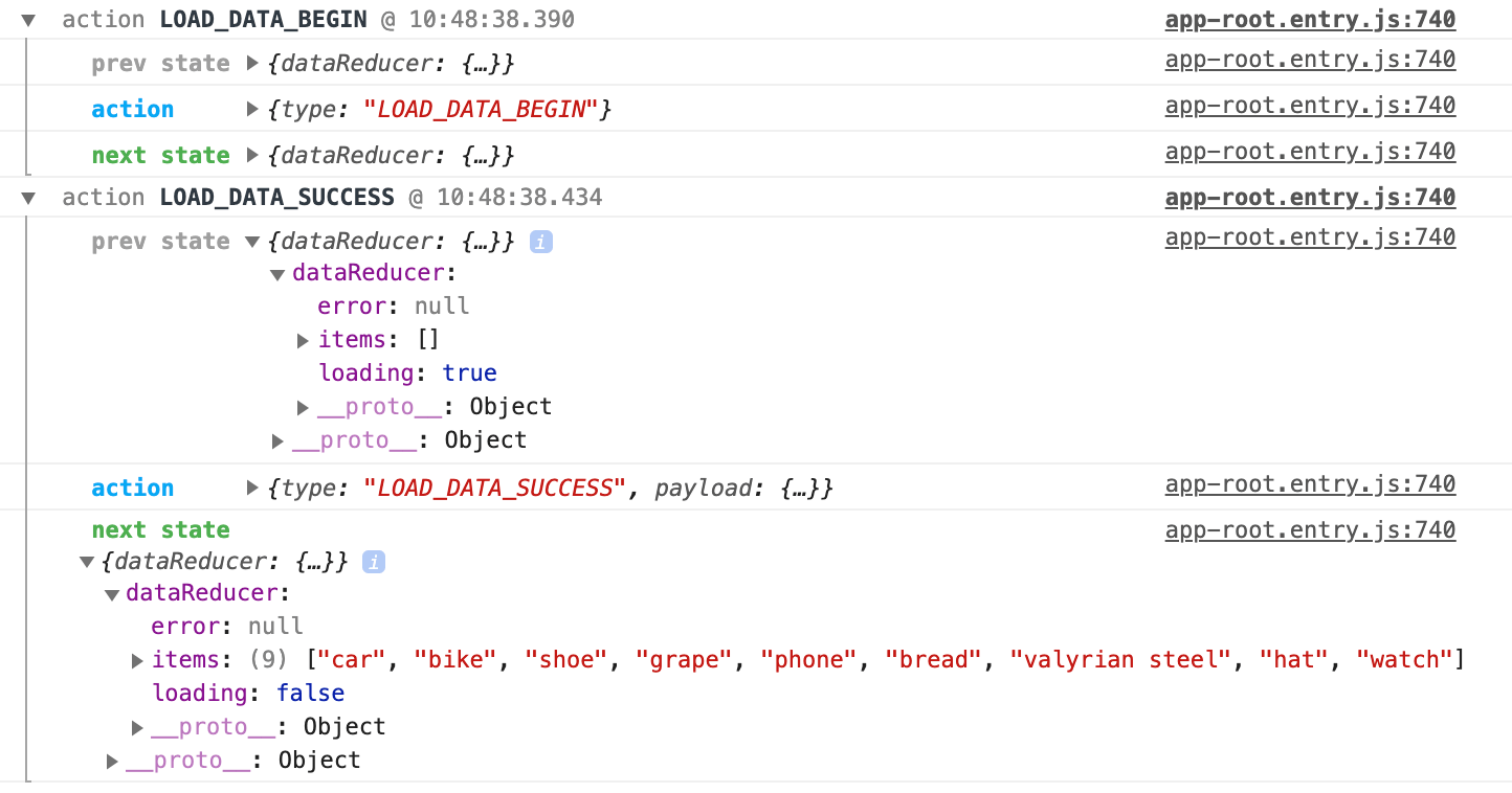 redux-logger showing successful data load redux-logger showing successful data load