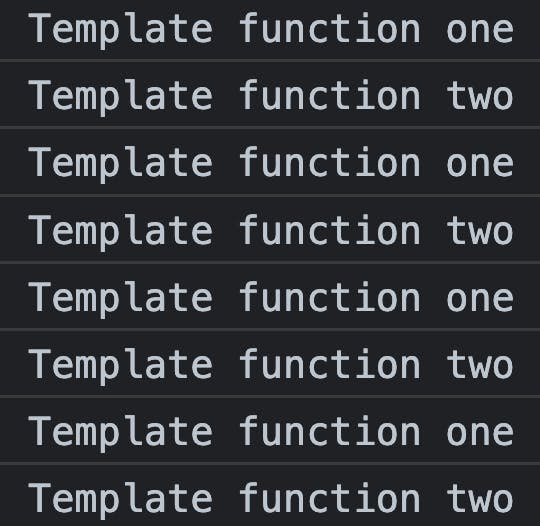 only the template functions are re-evaluated