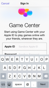 Game Center Dialog