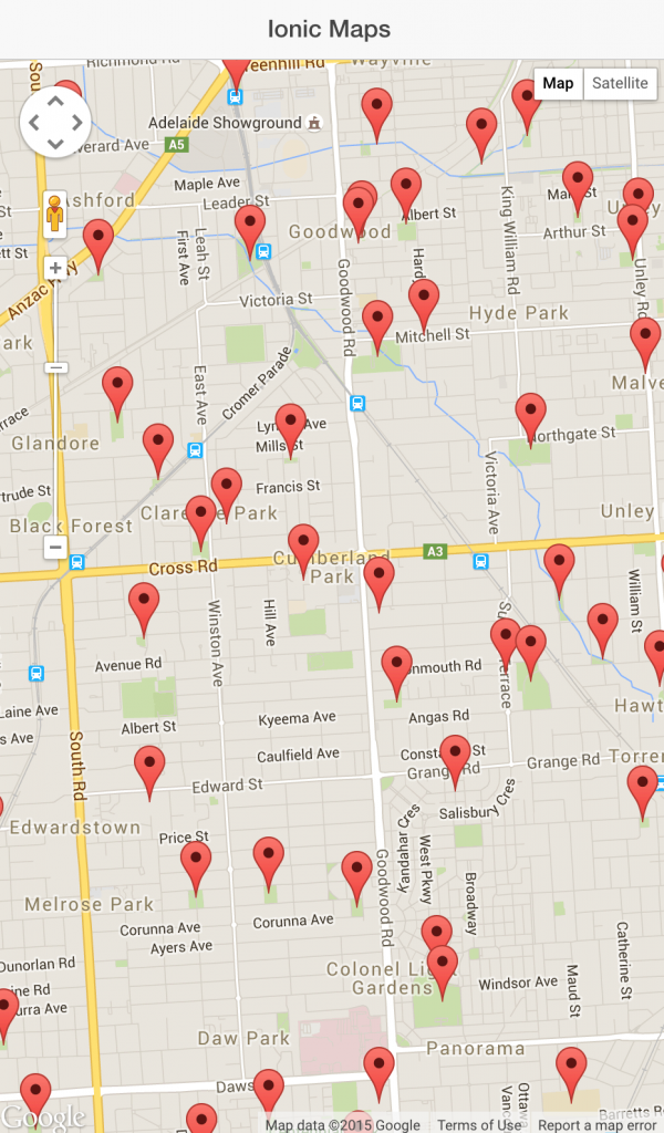 Ionic Map Markers