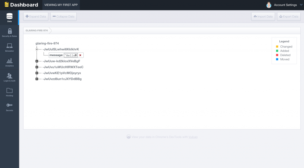 Firebase Dashboard