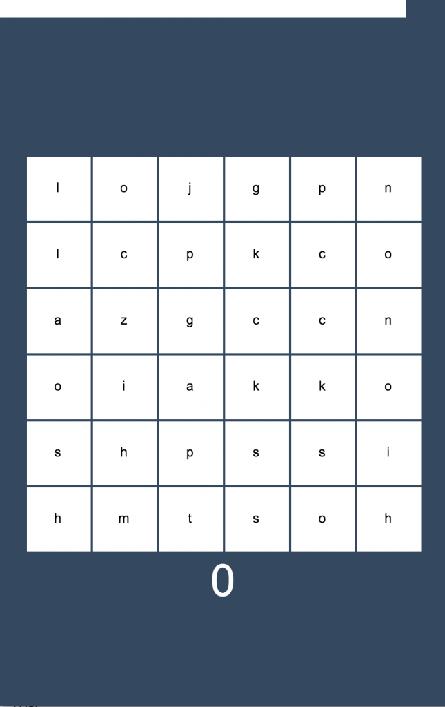 Phaser Word Searching Game