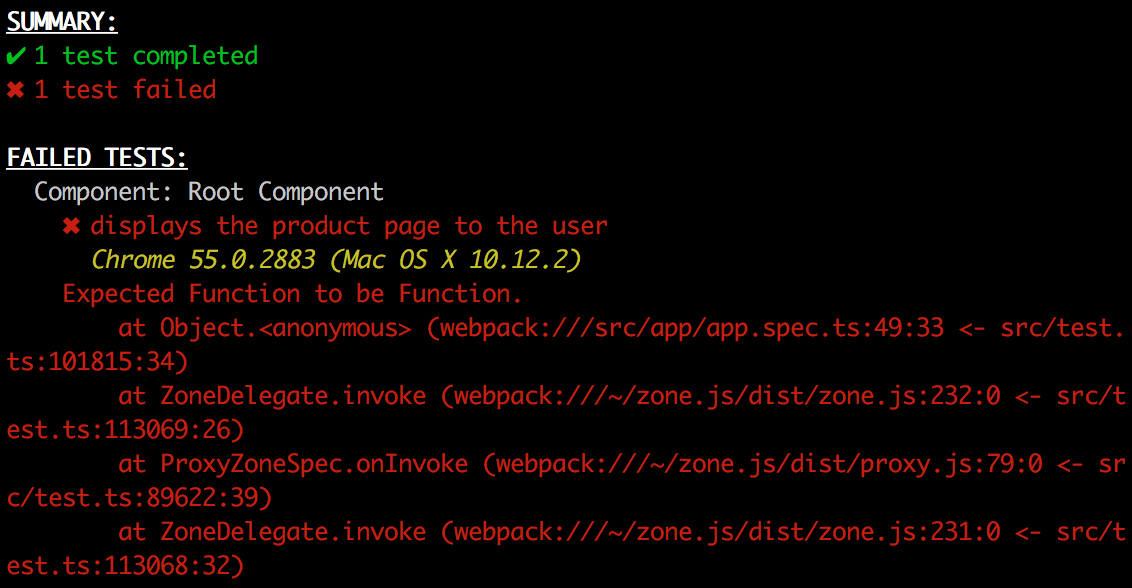 Testing Screenshot
