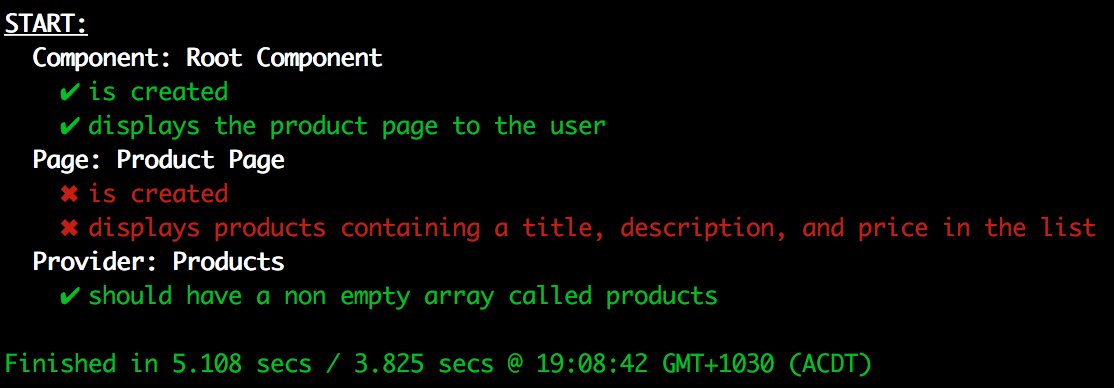 Testing Screenshot
