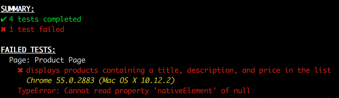 Testing Screenshot