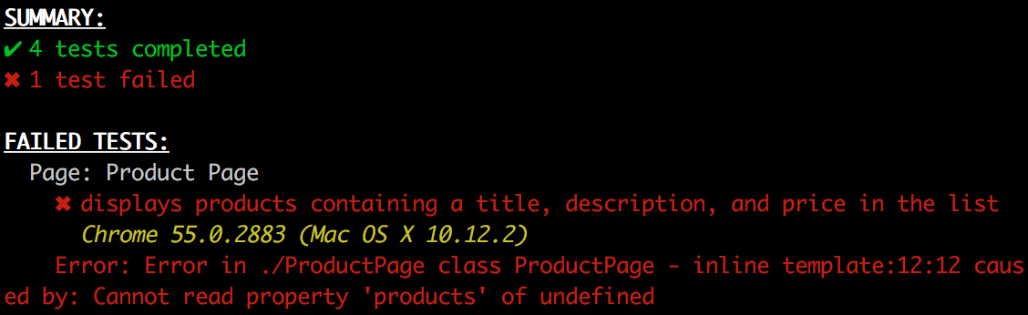 Testing Screenshot