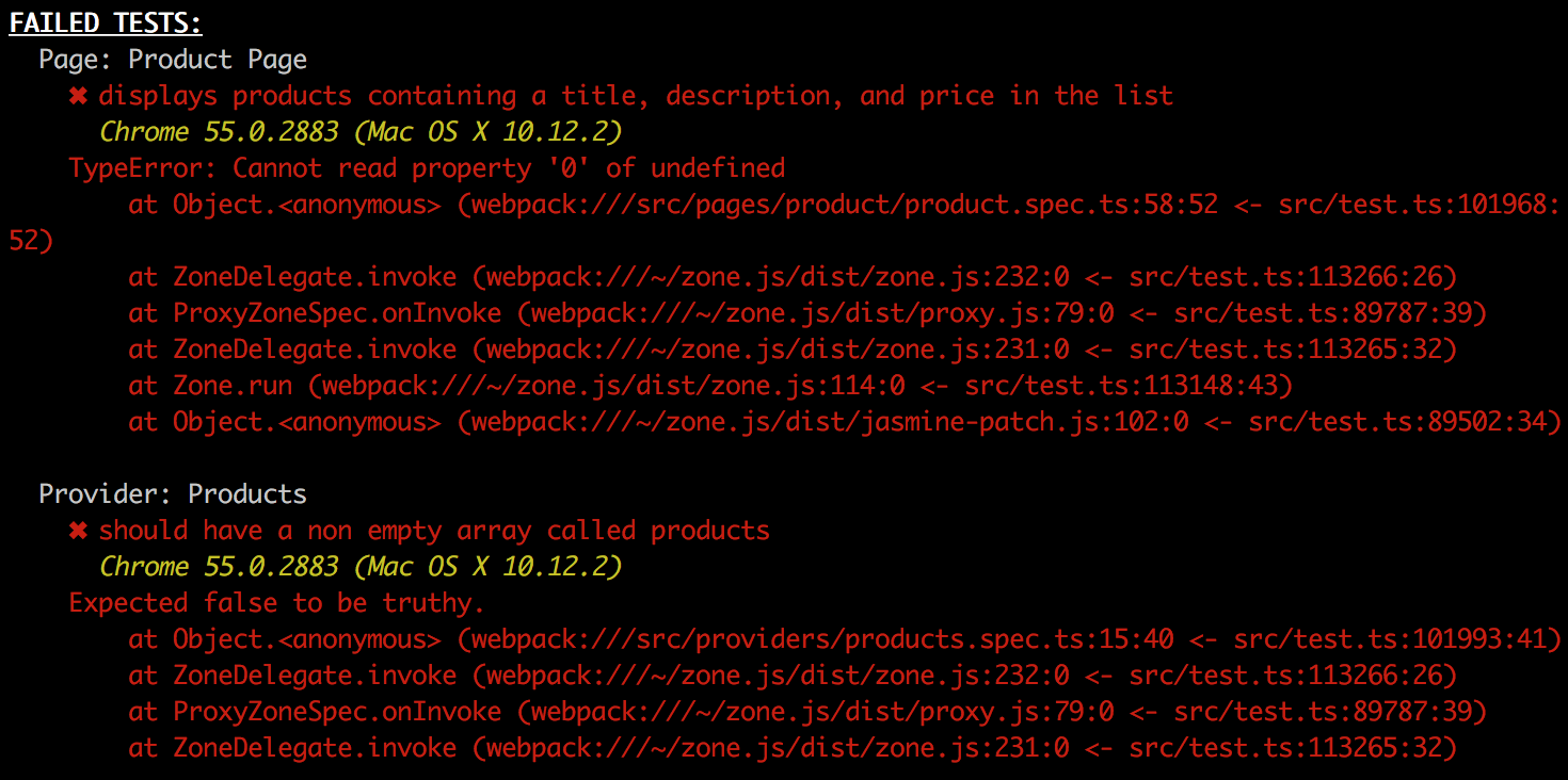 Failing Unit Tests