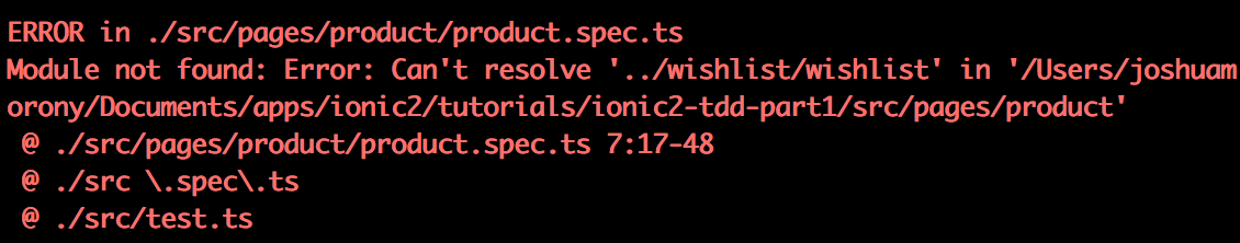 Can't resolve error