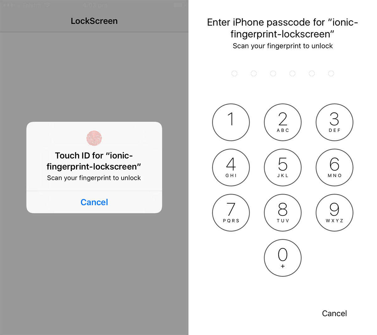 TouchID Lock Screen in Ionic