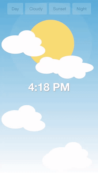 SVG animation of changing weather background