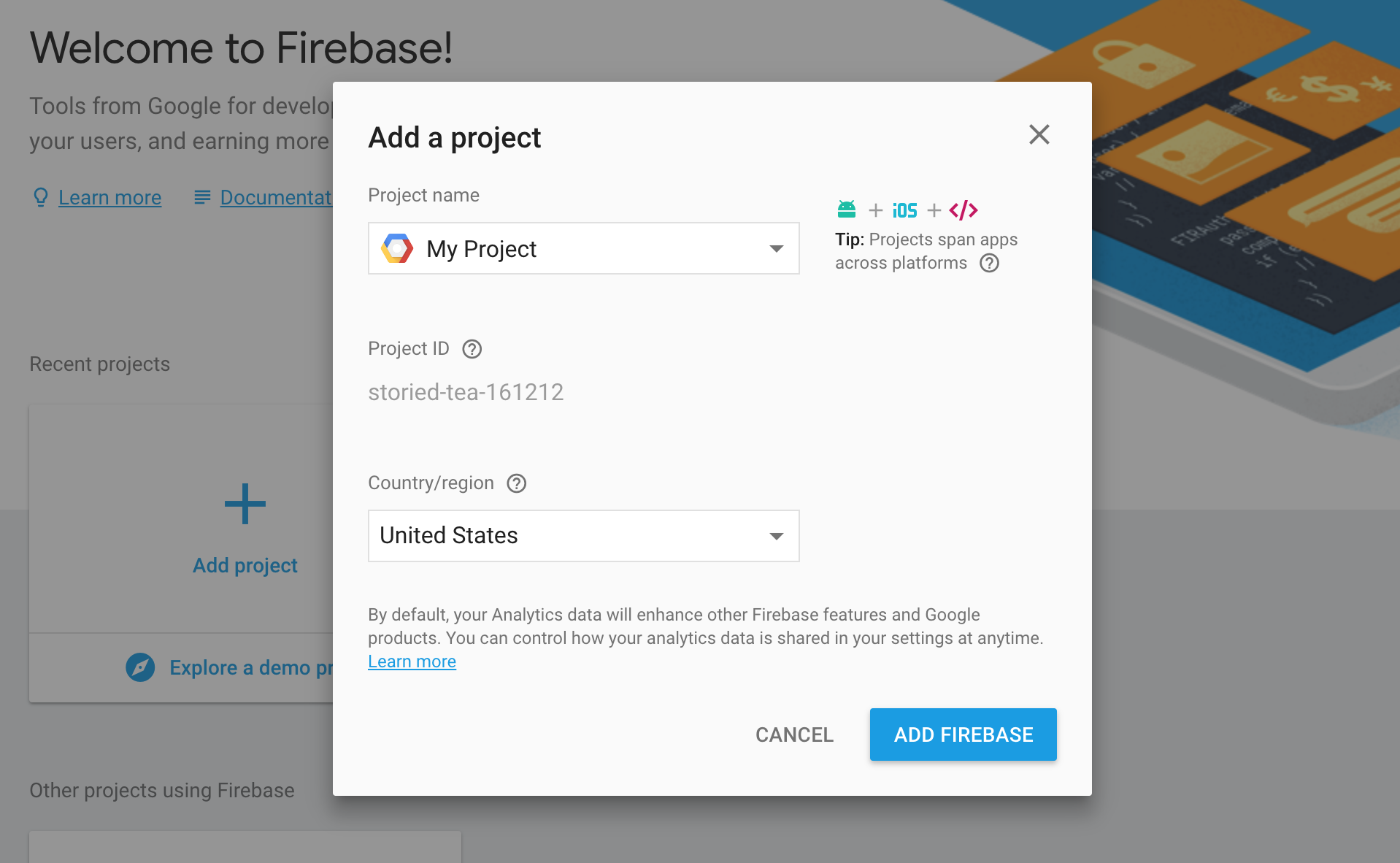 Firebase Project Creation