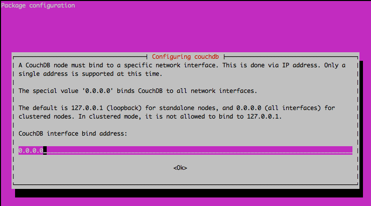 CouchDB Bind Address Configuration
