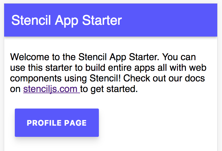 Default Stencil Starter Application