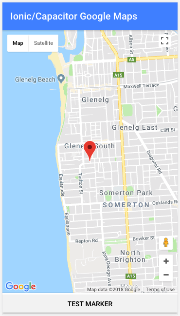 Ionic Application with Google Maps