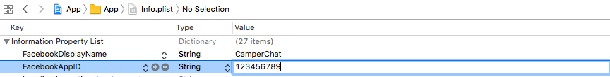 Adding Facebook Variables to Info.plist file in Capacitor