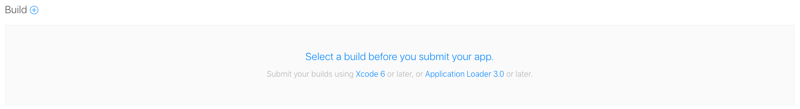 Builds section of App Store Connect