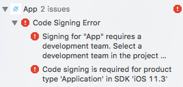 XCode App Signing Error