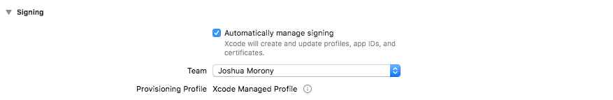 XCode Signing Select Team