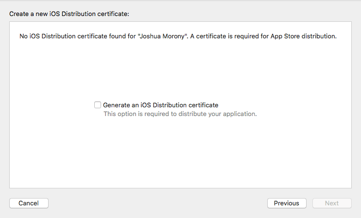 XCode Generate an iOS Distribution Certificate