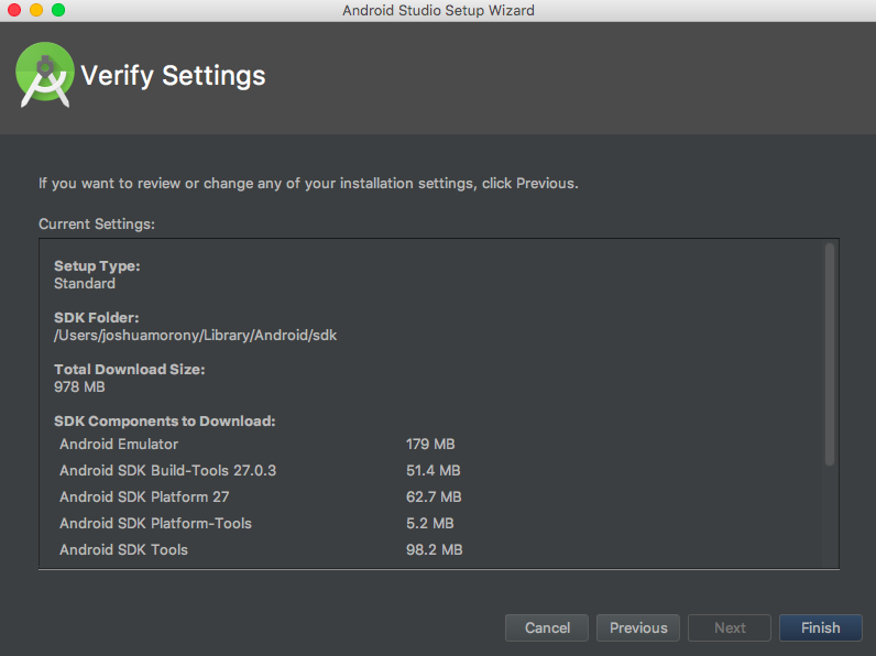 Android Studio Verify Screen