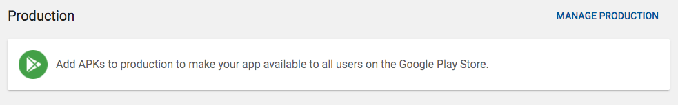 Google Play Production Upload Section