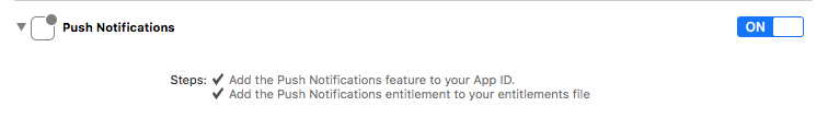 XCode Enable Push Notifications
