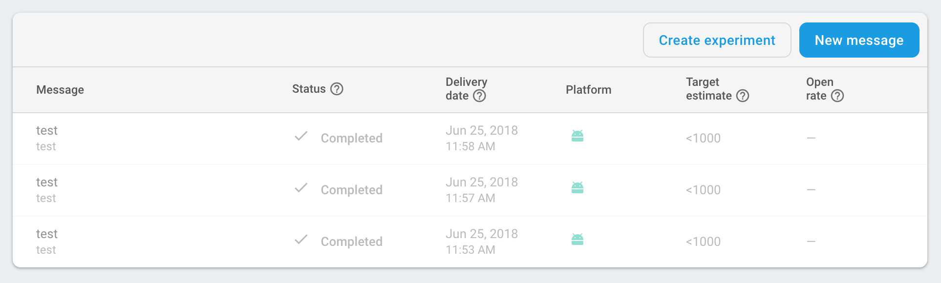 Firebase Notification Console