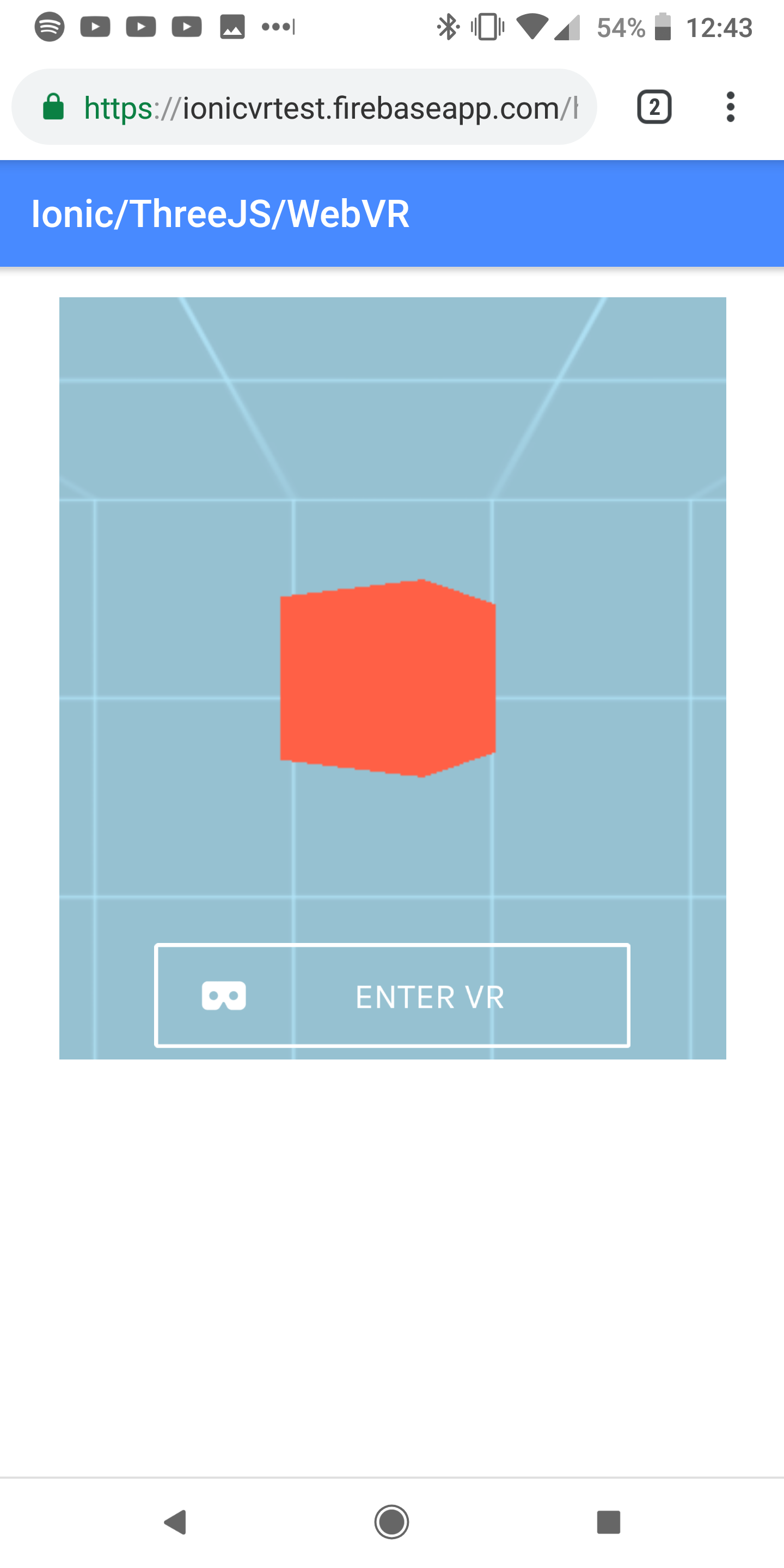 ThreeJS rendered in an Ionic application