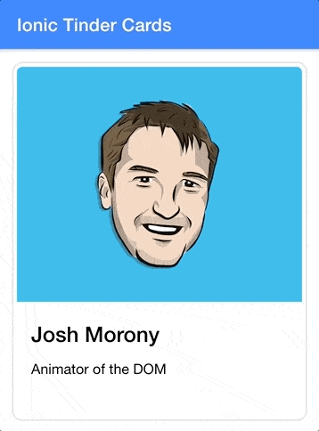 Example of Tinder style swipe cards implemented with Ionic